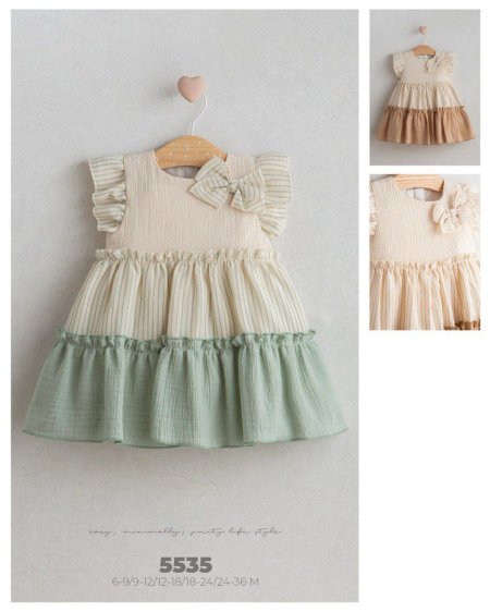 فستان مخطط مع فيونكة